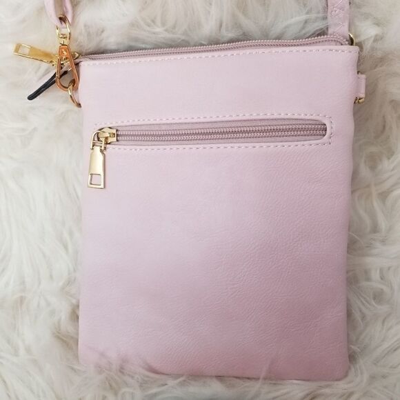 Light pink leather look crossbody bag - Picture 8 of 12